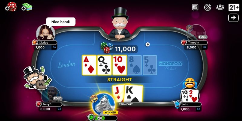 Liên kết 5 quân bài trong Poker Zowin